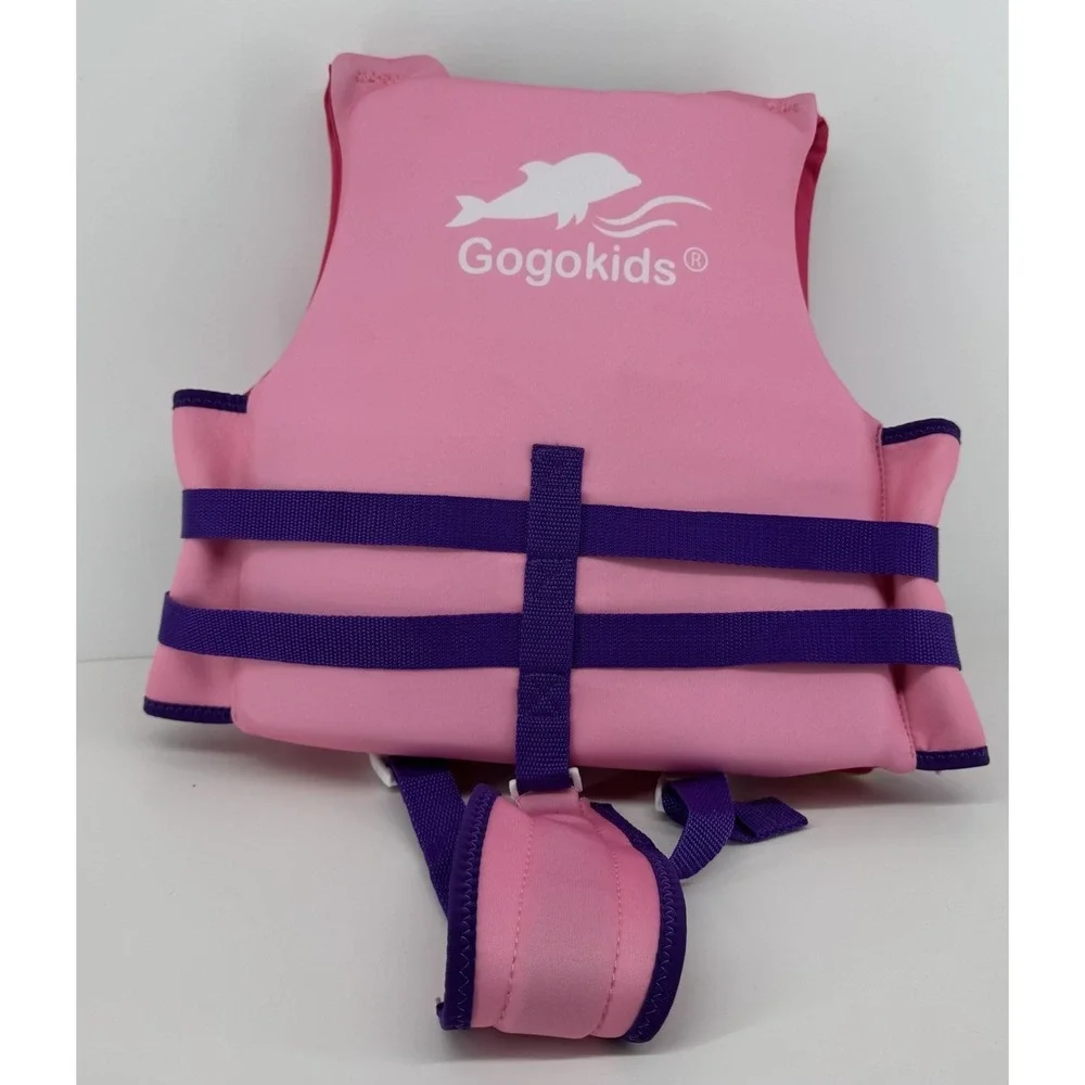 Gogokids Kids Swim Float Vest Life Jacket Pink Dino Size L NWT 50N
